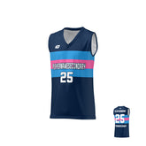Basketball Jersey Horizontal Strips - Navy